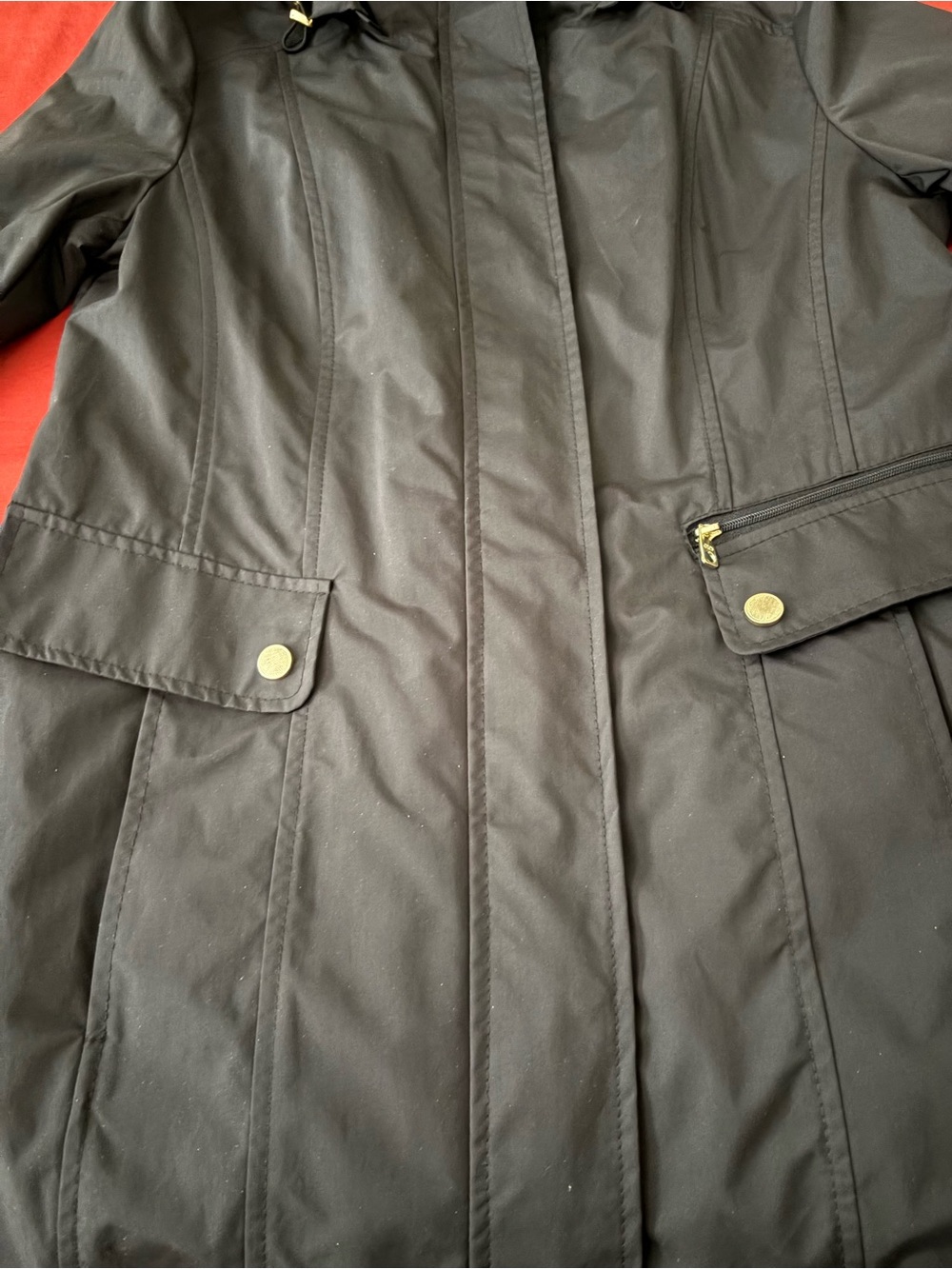 Cole Haan Signature Black Packable Rain Jacket with Pouch LIKE NEW - Picture 9 of 12